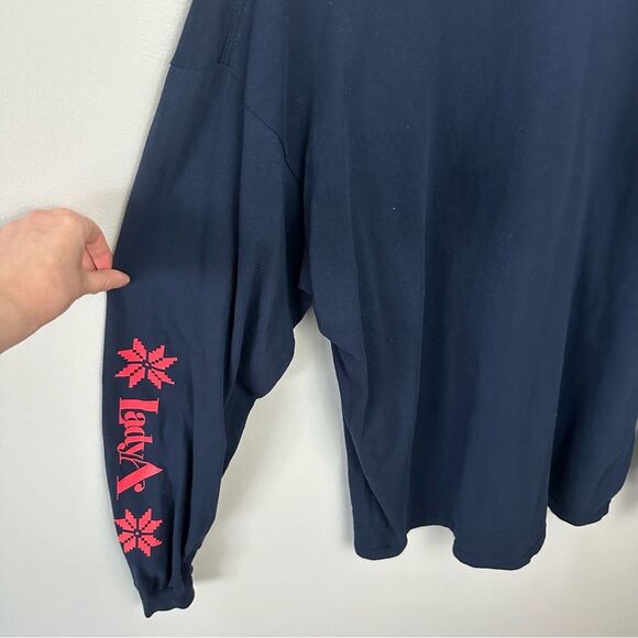 Lady A Navy Holiday Christmas Long Sleeve T-Shirt Size XL Country Band - Picture 13 of 14